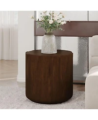 Streamdale Furniture Modern Wood Grain Patio Garden Stool, Sturdy Waterproof, No-Assembly Table