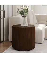 Streamdale Furniture Modern Wood Grain Patio Garden Stool, Sturdy Waterproof, No-Assembly Table