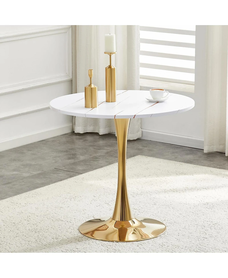 Streamdale Furniture Streamdale Round Dining Table, 31.5" Tulip Bistro Table for Kitchen, Living Room, Cafe