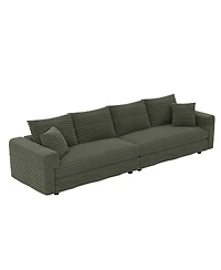 Streamdale Furniture Streamdale 102" Plush Corduroy 4-Seat Sofa, Modern Comfy Upholstered Cloud Couch