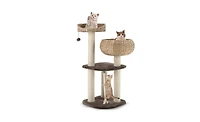 Aostirmotor 41" Hand-Woven Cat Tree with 3 Sisal Posts, Multi-Level Activity Center
