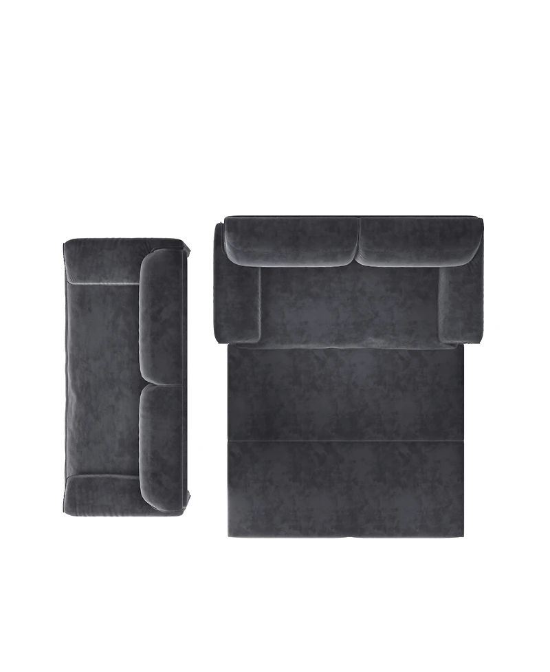 Streamdale Furniture 66" Queen Pull Out Sofa Bed with Storage, 3-in-1 Convertible Velvet Loveseat