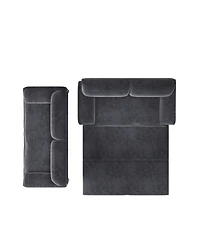 Streamdale Furniture 66" Queen Pull Out Sofa Bed with Storage, 3-in-1 Convertible Velvet Loveseat