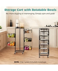 Yigii 5-Tier Rotating Storage Cart for Kitchen & Pantry