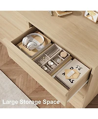 gaomon 6 Drawer Dresser for Bedroom, Modern Double Dresser Organizer with 6 Drawers Large Storage, Wooden Chest of Drawers for Living Room