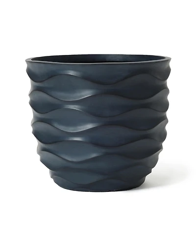 LuxenHome -Inch Round Waves MgO Planter