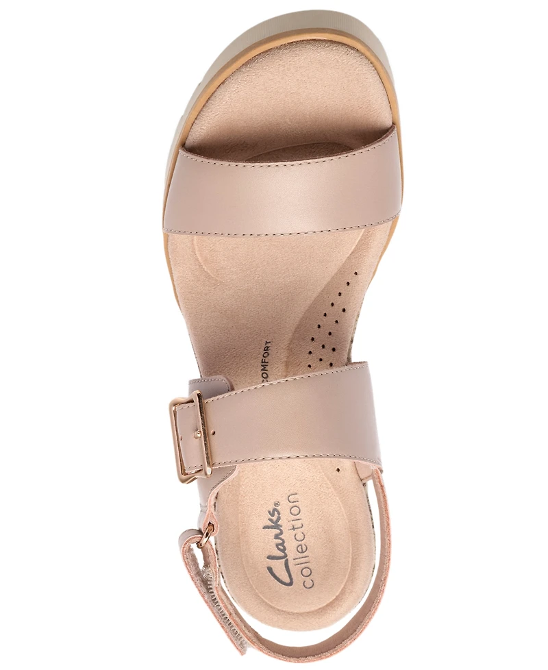 Clarks Women's Diaz Rose Wedge Round Toe Sandals