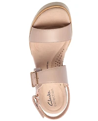 Clarks Women's Diaz Rose Wedge Round Toe Sandals