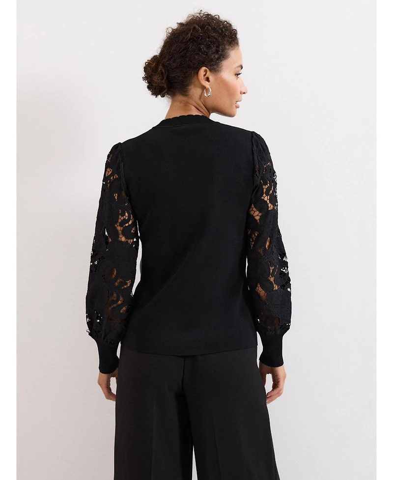 Phase Eight Women's Harriet Lace Sleeve Round Neck Jumper