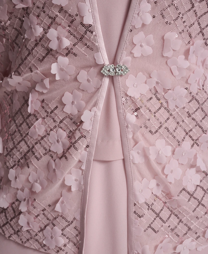 Jessica Howard Plus Mesh Jacket and Sleeveless Fit & Flare Dress, 2-Piece Set