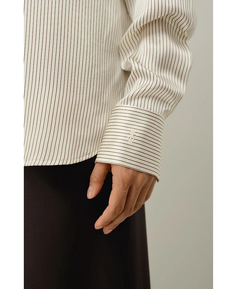 Lilysilk Women's Silk Charmeuse Pinstripe Shirt