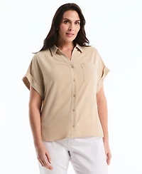 Rafaella Plus Roll Short-Sleeve Shirt