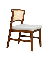 Streamdale Furniture Rattan Dining Chairs (Set of 2) - Upholstered, Curved Back, Hardwood Frame