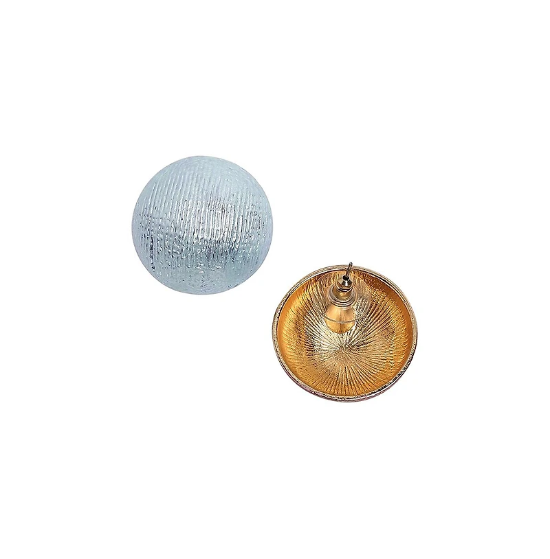 Sohi Women's Ribbed Stud Earrings