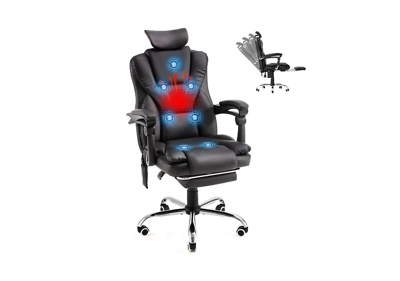 Aecojoy Office Chair with 7 Points Vibration Massage&Heat, Adjustable Ergonomic Recliner