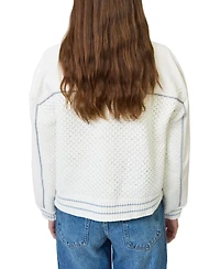 Central Park West Women's Ophelia X Crochet Sweater Bomber