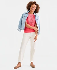 Style & Co Petite Short-Sleeve Crewneck Sweater, Macy's Exclusive