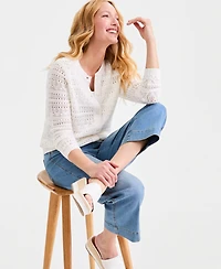 Style & Co Women's Cotton Pointelle Cardigan Sweater, Macy's Exclusive