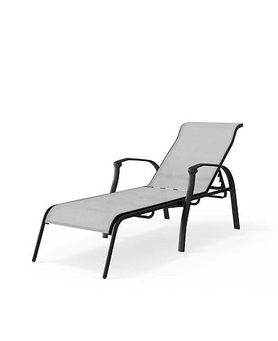Agio Oasis 80" Aluminum 4-Position Adjustable Outdoor Chaise Lounge, Created for Macy's