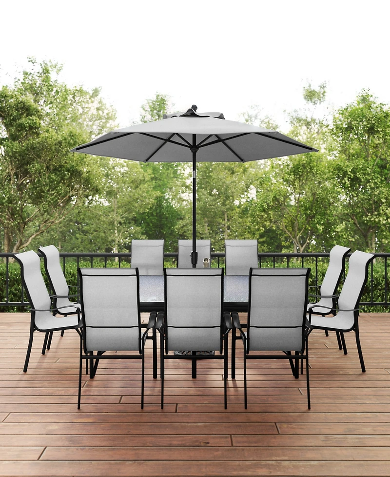 Agio Oasis 11-Pc. Aluminum Rust-Proof Outdoor Dining Set, Created for Macy's