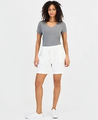 Style & Co Women's Cotton Gauze Pull-On Cargo Shorts, Macy's Exclusive