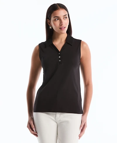 Rafaella Petite Sleeveless Polo Top