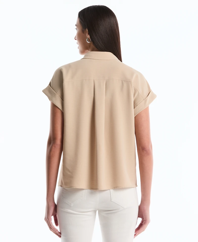 Rafaella Petite Roll Short-Sleeve Shirt
