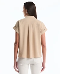 Rafaella Petite Roll Short-Sleeve Shirt