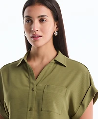 Rafaella Petite Roll Short-Sleeve Shirt
