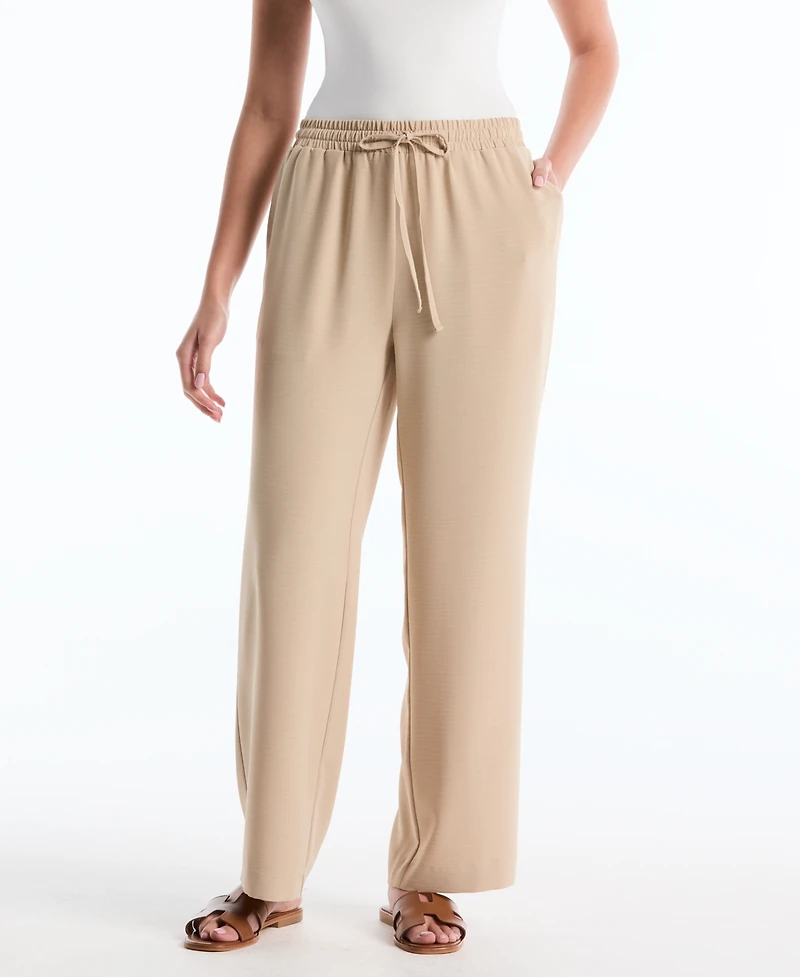Rafaella Petite Drawstring Wide-Leg Pants