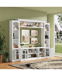 Streamdale Furniture Modern Tv Stand with Bookcase for TVs up to 65-inch