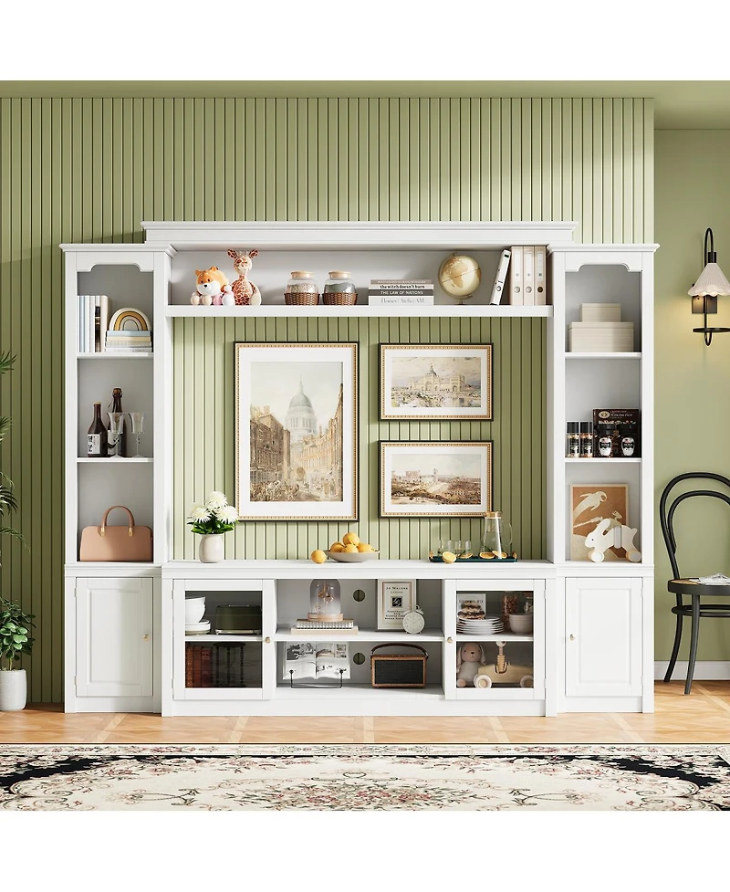 Streamdale Furniture Modern Tv Stand with Bookcase for TVs up to 65-inch