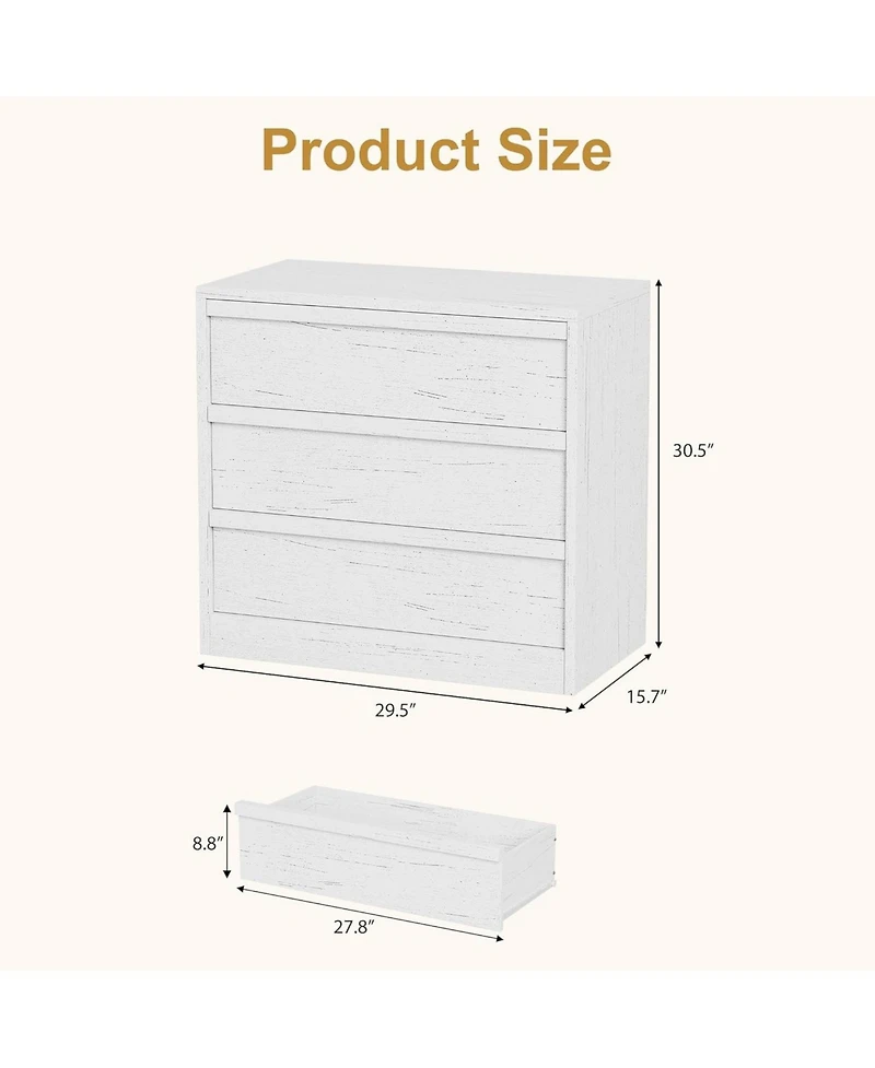 gaomon 3 Drawer Dresser for Bedroom, Small Modern Dresser Organizer Bedside Table for Living Room