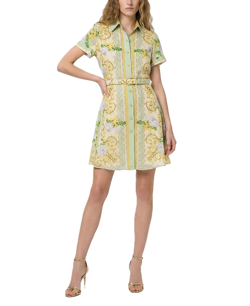 Taylor Women's Belted Floral Shirt Dress