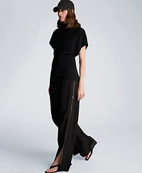 Kenneth Cole Women's Asymmetrical Hem Mock Neck T-Shirt