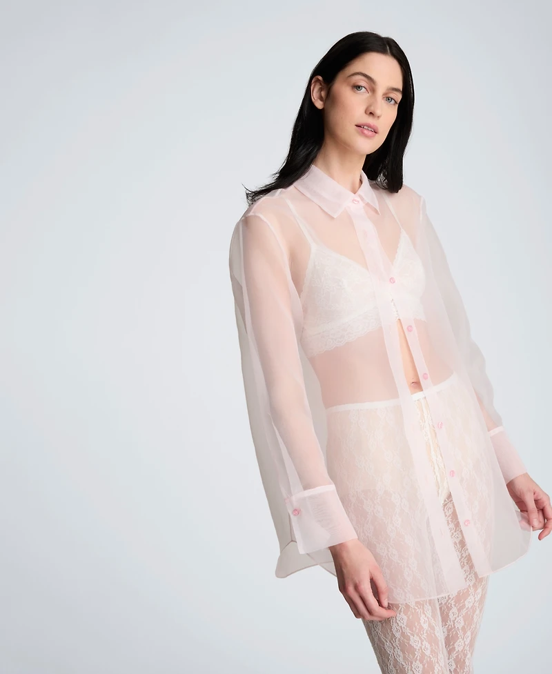 Kenneth Cole Women's Oversized Collared Tunic Shirt