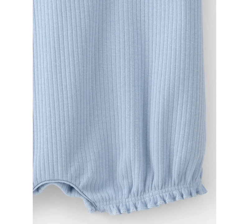 Carter's Baby Girls' Sleeveless Blue Ruffled Straps Romper