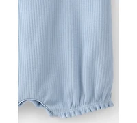 Carter's Baby Girls' Sleeveless Blue Ruffled Straps Romper