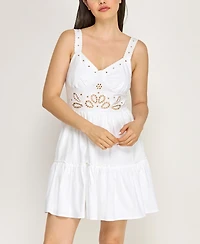 Row A Juniors' Sleeveless Fit and Flare Dress