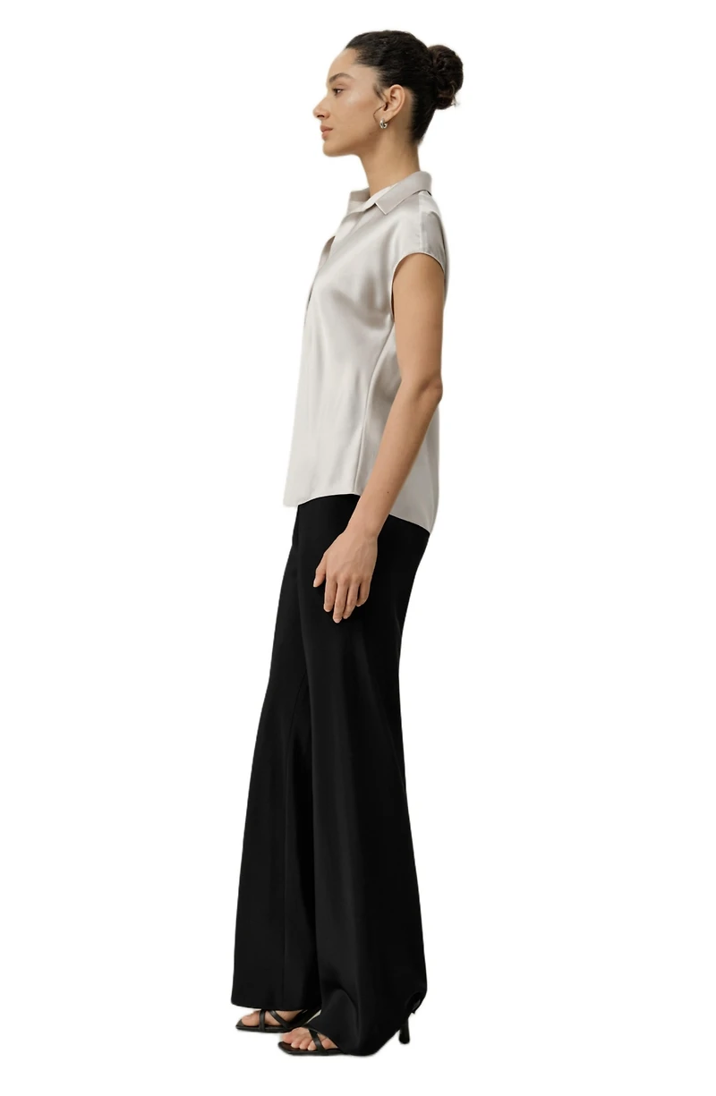 Lilysilk Women's Bias Cut Cap-Sleeve Silk Shirt