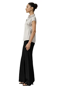 Lilysilk Women's Bias Cut Cap-Sleeve Silk Shirt