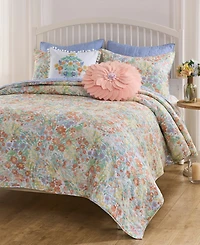 Greenland Home Fashions Alice Pastel Floral 3-Pc. Quilt Set, King/California King