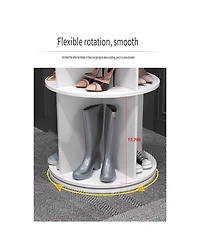 Rainsken 8 Tier Rotating Shoe Rack Tower, Vertical Display Stand Round Carousel, Shoe Storage Organizer for Entryway