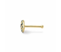 Curata Jewelry Solid 14k Gold 20G Cubic Zirconia Evil Eye Nose Stud Ring Body Piercing Stud
