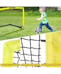 Joyaire Pro-Grade 4x3ft Pop-Up Soccer Goal for Kids – Durable 5-Layer Tear-Resistant Net & 10mm Poles, Portable Training Set with Size 4 Ball