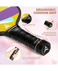 Joyaire Pickleball Paddles Set of 4 Usapa Approved Carbon Fiber, 7.5OZ Lightweight Honeycomb Core, 4 Pickleball, Portable Bag for Beginners