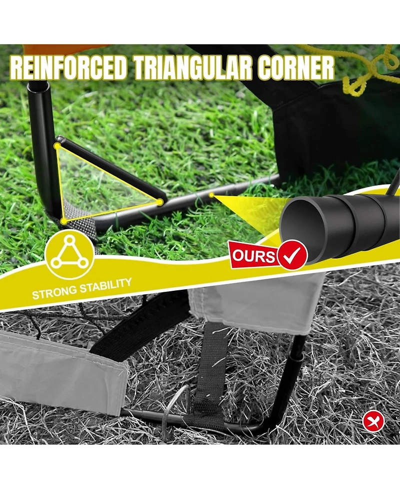 Joyaire 2 Set Pro-Grade Kids Backyard Soccer Goal, Tear-Resistant 5-Layer Polyester Net, Portable Pop Up Training Set