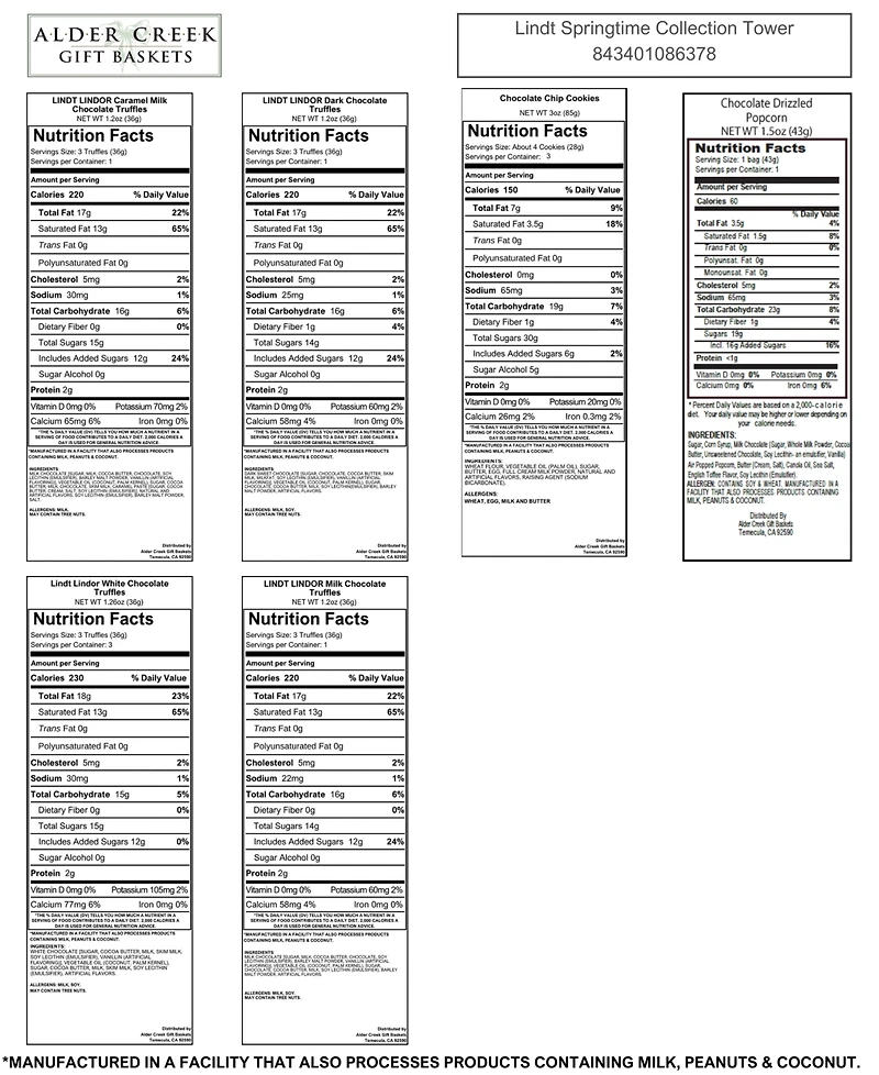 Alder Creek Gift Baskets Lindt Springtime Collection Tower, 6 Items