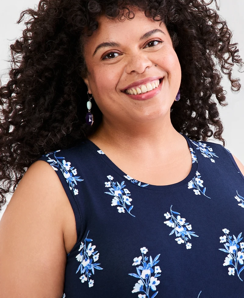 Style & Co Plus Printed Flip-Flop Dress, Macy's Exclusive