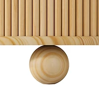 Streamdale Furniture Round Fluted Coffee Table with Storage, Pine Solid Wood, 31.8